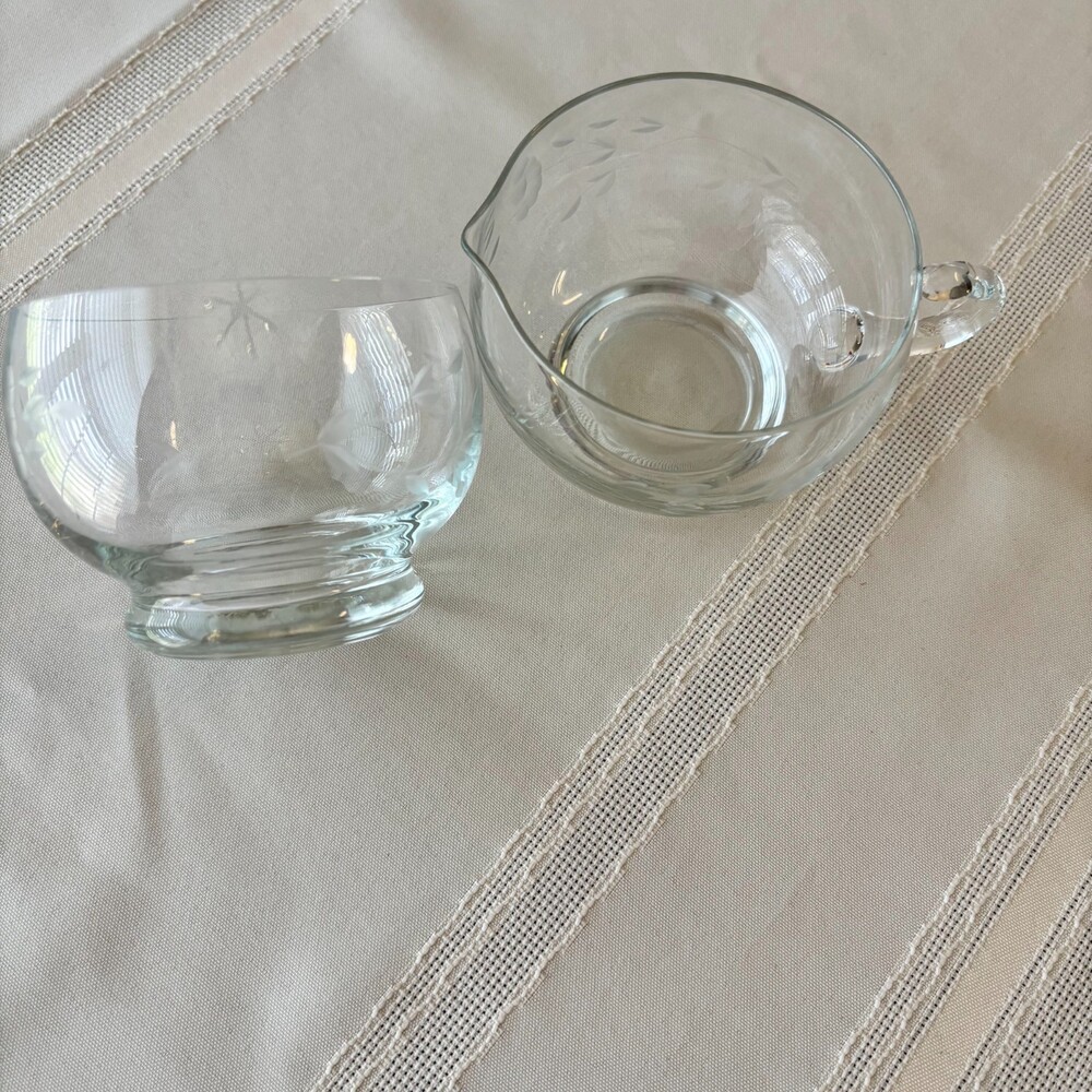 Vintage Princess House Heritage Crystal Creamer and Open Sugar Bowl 2pc Set